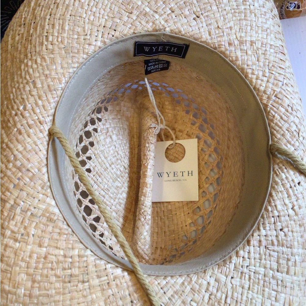 Rare WYETH Straw Cowboy Hat with Chin Strap - Picture 5 of 7